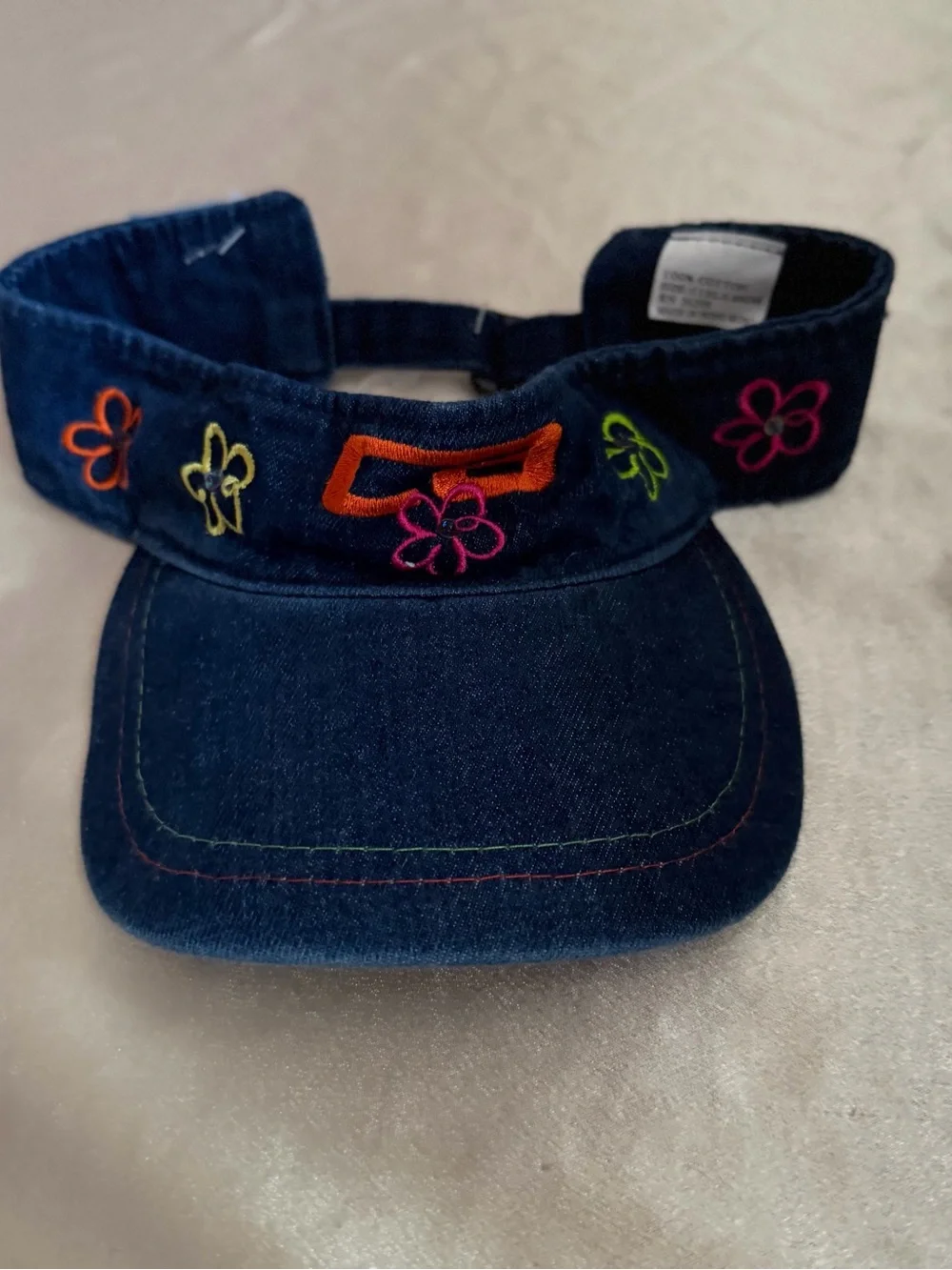 Vintage 2000 Charlie's Angels Denim Visor Deadstock NWT Y2K Floral girls 55cm